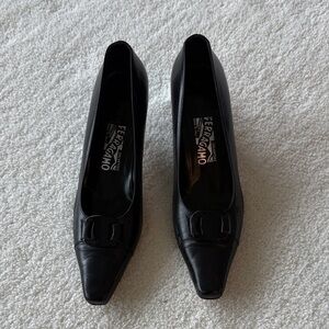 Salvatore Ferragamo Black Leather Heels